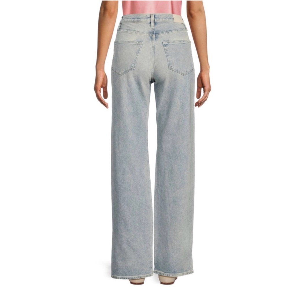 PAIGE Dark Blue Sawyer Wide Leg Jeans - Picture 3 of 5